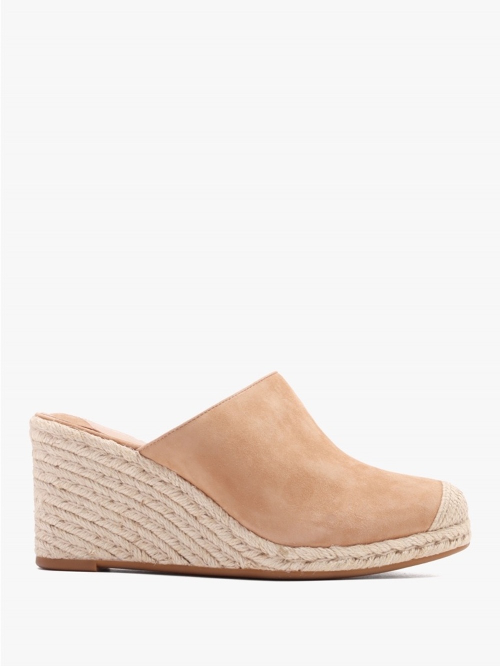 Lauren Ralph Lauren Tan Suede Espadrille Wedge Mules